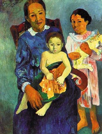 Paul Gauguin Tahitian Woman with Children 4 France oil painting art